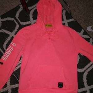Hot pink pull over hoodie